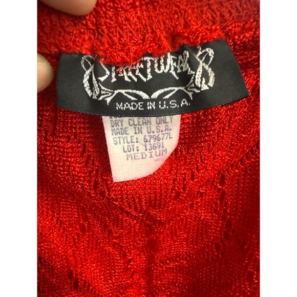 BN #33 Streetwear Red Lace Midi Skirt with Lining - Size Medium - Made in USA - Picture 4 of 6